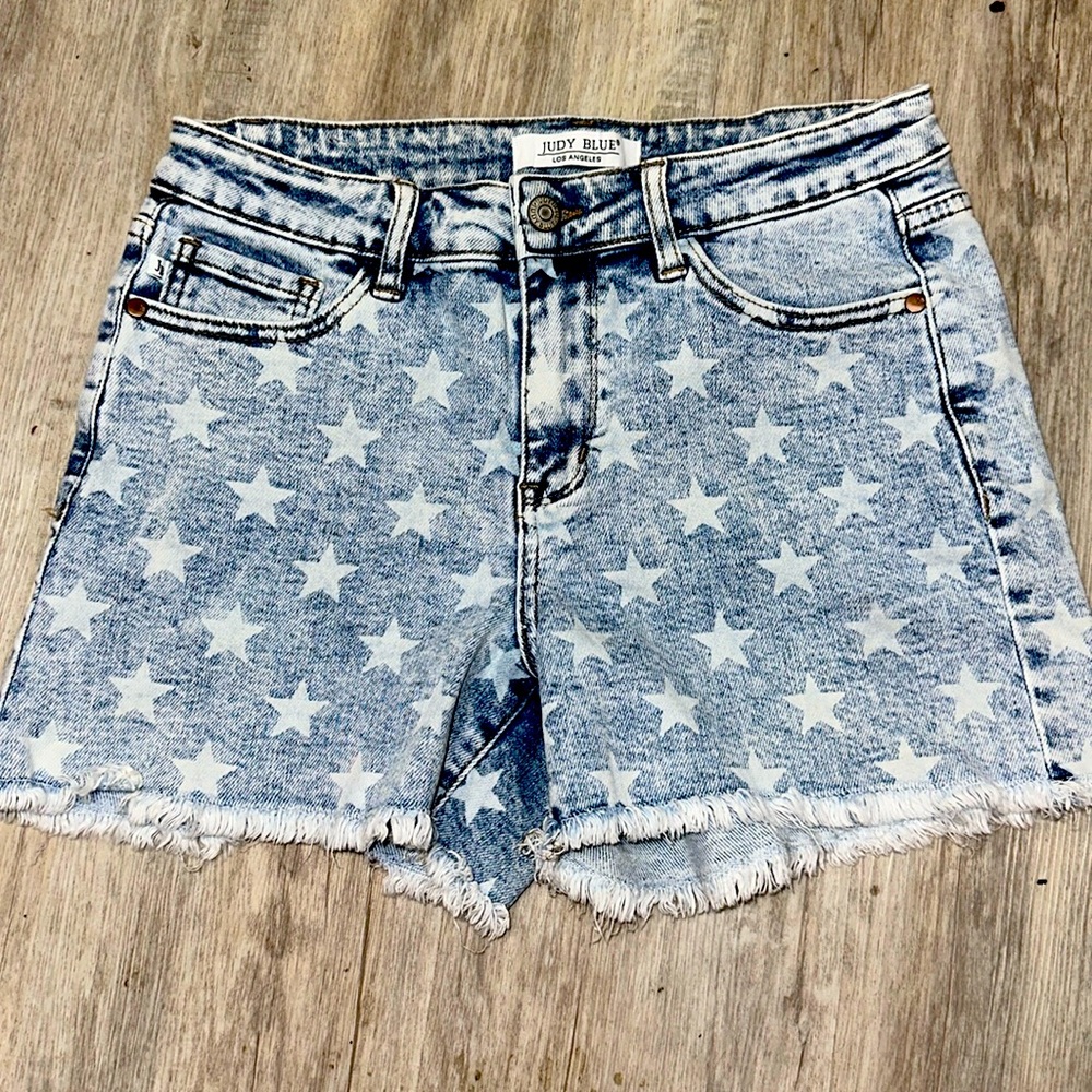 Judy Blue Faded Stars Denim Shorts